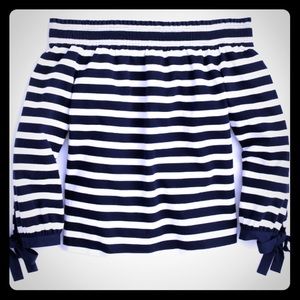 Boatneck striped top